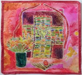Guatemalas helligdom, 2005 (farvestoffer på silke)