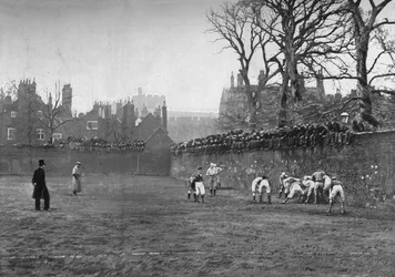 The Wall Game at Eton: St. Andrews Day - Oppidan v. Colleges, c1900, 1903