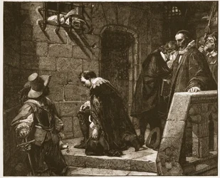 Lord Strafford på vej til henrettelse, illustration fra 