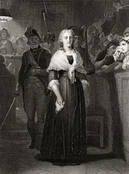 Marie Antoinette for Revolutionary Tribunal Court, 14. oktober 1793, indgraveret af William French (ca. 1815-98)