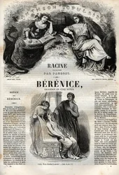 Berenice tragedie i fem akter - indgravering i "" Værker af Jean Racine"" illustreret af Pauquet og opslag af Emile de La Bedolliere - 1851