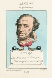 Økonomien fik ham ikke til at tabe sig denne stakkels Ernest, Le Pilori, nummer 28, omkring 1870 (litografi)