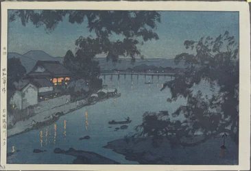 Aften på Chikugo-floden i Hita