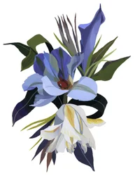 En imaginær blomst baseret på tulipanmotivet.
