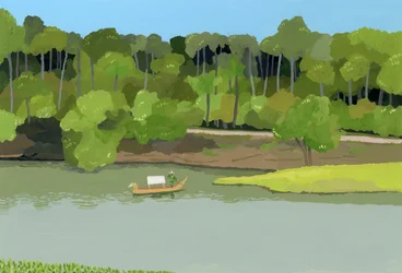 Siem Reap River, Angkor Thom, 2016 ，