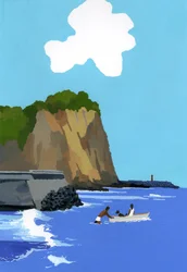 Sommer og hav og båd.
