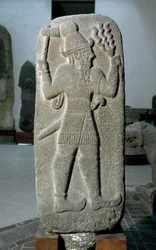 Hettitisk civilisation: stele i basalt af Tempetes gud. Empire neo hitite. 9. århundrede f.Kr. fra Babylon. Svag. 141 cm arkæologisk museum i Istanbul