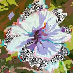 Floral Abstract #4, 2023 (gouache på papir)