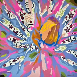 Floral Abstract #6, 2023 (gouache på papir)