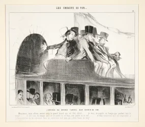 Indgangen til den store jernbanetunnel, fra Les Chemins de Fer, i Le Charivari, 22. marts 1844