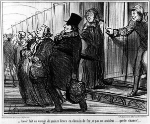 Jernbaner - af Daumier, i "" Charivari"" af 20/07/1855.