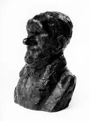 Busterne af "Celebrites du Juste Milieu" "" karikatur af Auguste Ganneron (1792-1847), stedfortræder og industrimand. De generte.”” Skulptur af Honore Daumier (1808-1879) 1800-tallet. Inv L 48,4 Dim i cm H 18 x L 13 Musee des Beaux Arts, Palais Long