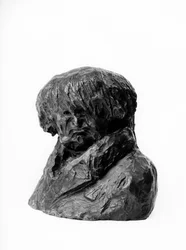 Busterne af "" Celebrites du Juste Milieu" "" Karikatur af Clement Prunelle (1777-1853), læge, stedfortræder og borgmester i Lyon"" Skulptur af Honore Daumier (1808-1879) 1800-tallet. Dim i cm H 13 x L 15 Inv RF 263 Musee des Beaux Arts, Palais Long