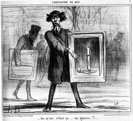 De nægtede mig... ignorarerne!!... , taget fra "" Paintings and Salons", tegneserieserie af Honore Daumier (1808-1879). “Charivari”