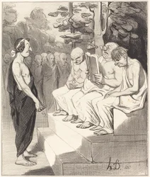 Telemachus forhørt af vismændene