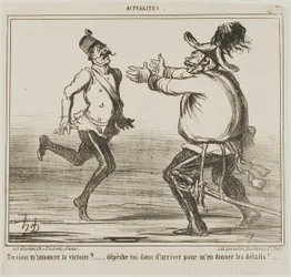 "- Kommer du for at annoncere sejren... skynd dig at give mig detaljerne!....," plade 77 fra Actualités