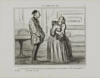 "- Jeg er ikke bange for mig selv, men hvis jeg tænker på stakkels Azor, der vil omkomme den 13. juni ... knuser det simpelthen mit hjerte," planche 8 fra La Cométe De 1857