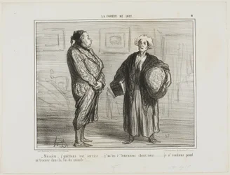 "- Monsieur, jeg forlader Deres tjeneste, jeg tager hjem. Jeg vil ikke være her, når verden går under", planche 4 fra La Cométe De 1857