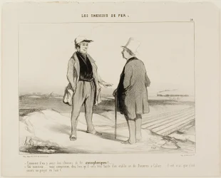 "- Hvad mener du med, at der snart kommer flytog - Men selvfølgelig, Monsieur... ser du, så vil det være meget nemt at etablere en forbindelse mellem Dover og Calais... men selvfølgelig er projektet stadig svævende i luften," plade 14 fra The Railr