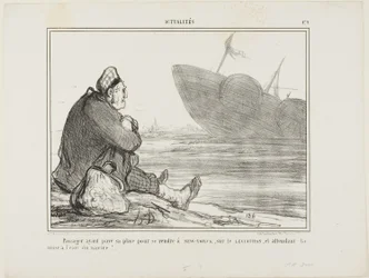 En passager, der har betalt sin billet til NEW YORK på LEVIATHAN, venter på, at skibet endelig bliver sat i vandet, plade 479 fra Actualités