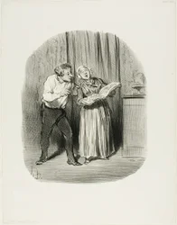Ulempen ved at gifte sig med en kvinde med et såkaldt kunstnerisk talent, planche 77 fra Les Bons Bourgeois
