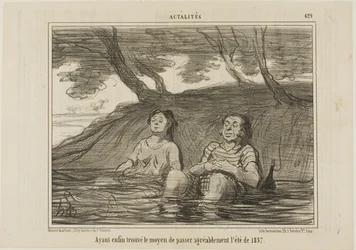 Efter endelig at have fundet løsningen på at tilbringe sommeren 1857 på en behagelig måde, planche 429 fra Actualités