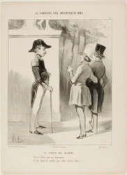 Tuileries-haven. "- Der må ikke ryges her, sir! - Du mener i haven", plade 10 fra Le Chapitre Des Interprétations