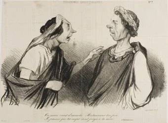 "Din hånd kommer for at dræbe Britannicus, din bror. Jeg forudser, at dine slag snart vil ramme din mor," planche 7 fra Physionomies Tragico-Classiques