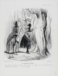 Ungdomsminder. "- Du ser, at vores breve endnu ikke er blevet slettet ... åh Sophie, det var her, jeg vandt dit hjerte. - Hold nu mund, Théophile.... hvis nogen skulle høre os!", plade 49 fra Married Life