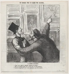 En fantastisk maler, fra „En skitse fra Salonen“, udgivet i Le Charivari, 11. maj 1865