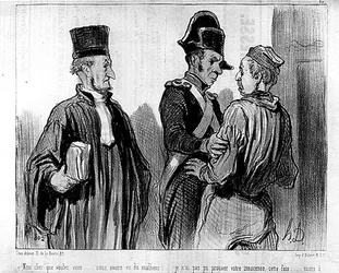 En advokat og hans klient af Daumier - i "" Charivari"" af 21/09/1845