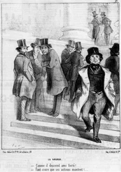 Paris: børsen, af Daumier - i "" Charivari"" af 19/01/1845