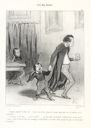 Din forbandede unge, lad mig dog i fred skrive min ode til moderskabets lykke! ... Godt, godt, ... han skal nok tie stille ... jeg går ind i det andet værelse og giver ham pisken ... (til side.) Faktisk, af alle arbej