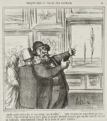 Skitse lavet i salonen af Daumier, nr. 6: Se bare hvilken degenereret og korrupt verden vi lever i. . .