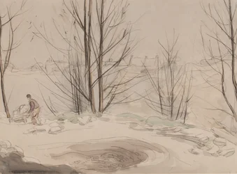 Carshalton Quarry, 1907 (kridt & wc på papir)