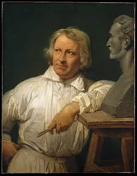 Bertel Thorvaldsen (1768-1844) med busten af Horace Vernet