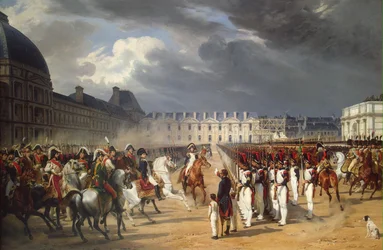Ugyldig aflevering af et andragende til Napoleon ved paraden i domstolen i Tuileries-paladset