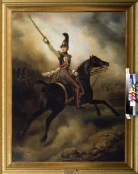 Portræt af Prins Frederik af Holland (Frederik af Orange-Nassau (Orange Nassau) (1797-1881) (Portræt af Prins Frederik af Nederlandene). Maleri af Horace Vernet (1789-1881). Olie på lærred, 97 x 128 cm