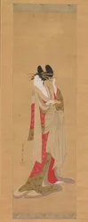 Kurtisane med et brev i munden, 1756-1815.