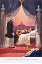 Hertugen af Wellington besøger billedet af Napoleon, illustration fra 