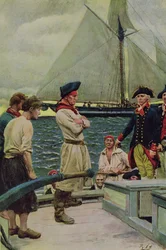 En amerikansk privatmand, der tager en britisk pris, illustration fra 