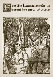 Hvordan Sir Launcelot red vildfarent i en vogn, illustration fra 