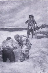 Kidd at Gardiners Island, fra Howard Pyles Book of Pirates udgivet af Harper & Bros, 1921