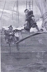 Walking the plank, fra Howard Pyles Book of Pirates udgivet af Harper & Bros, 1921