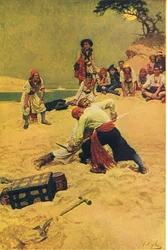 Hvem skal være kaptajn, fra Howard Pyles Book of Pirates udgivet af Harper & Bros, 1921