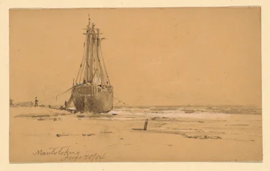 Tegning, Ved kysten i Mantoloking, 1884