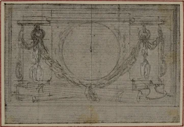 Studie til En Tête-vignetten i Tacitus "Tiberius, eller de seks første bøger af Annalerne", bog II