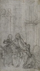 Studie til vignet-forsidebillede i Charles-Simon Favarts "L