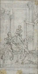Studie til vignet-forsidebillede i Charles-Simon Favarts "L