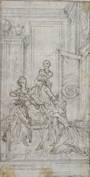 Studie til vignet-forsidebillede i Charles-Simon Favarts "L